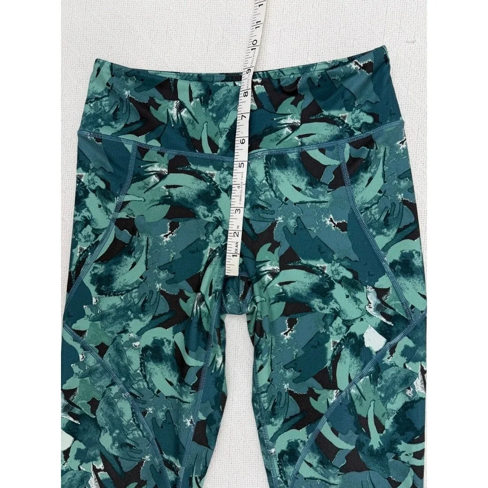 Patagonia Womens‎ Teal Abstract Print Sports Bra and Cropped Leggings Set Small